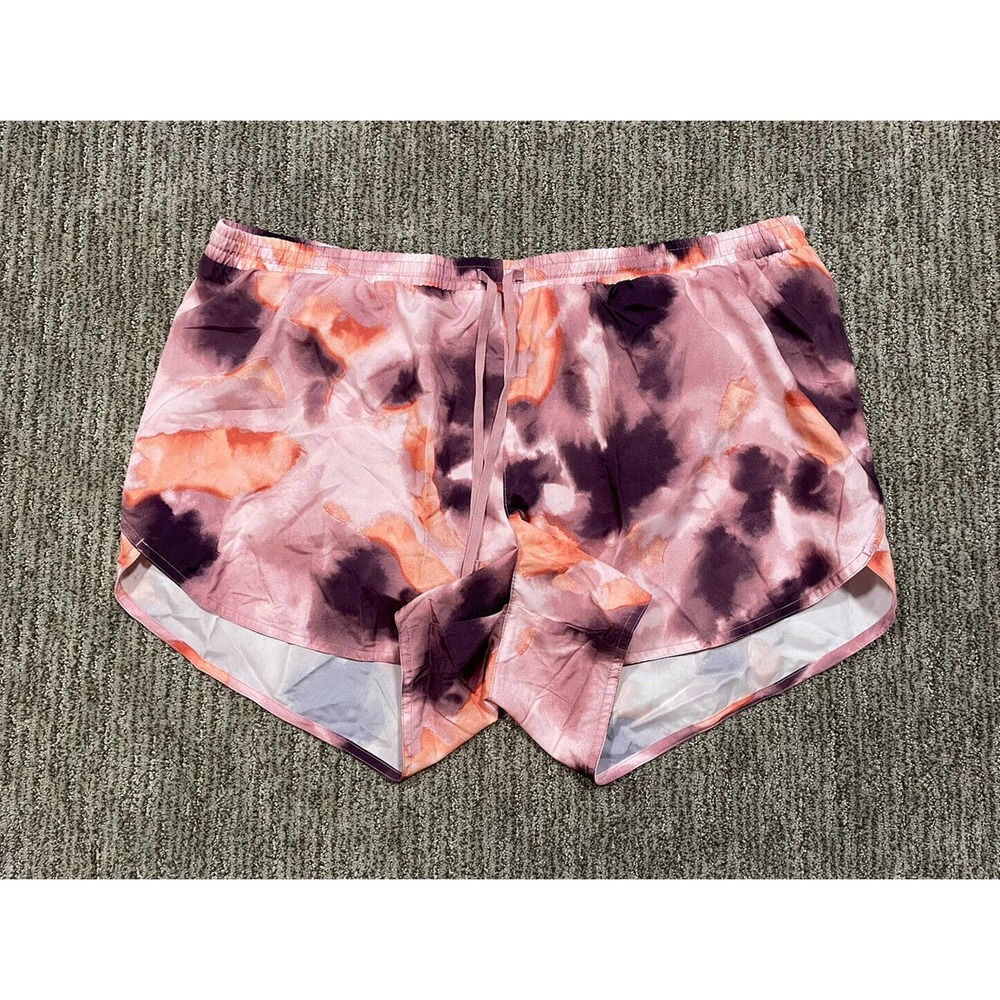 Old Navy Womens XL Athletic Shorts Pink Pattern Pocket Lined Go-Dry NWT N3